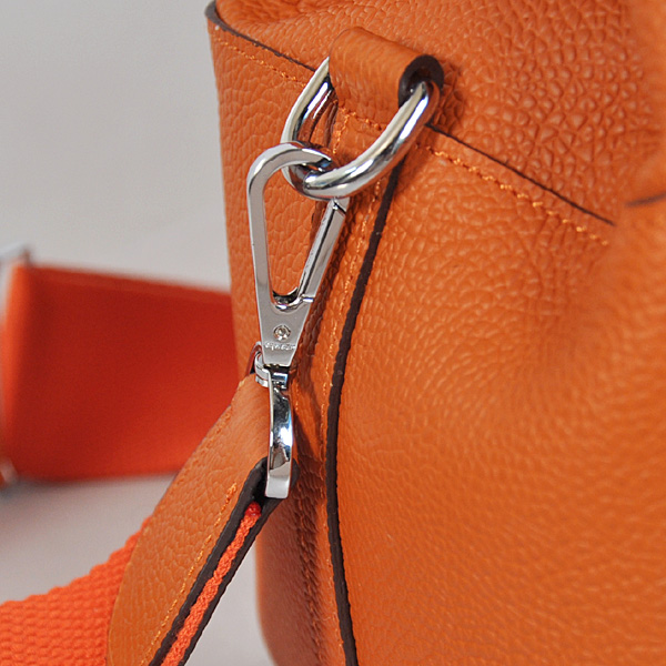 Hermes Tool box bag togo leather in Orange with Silver hardware