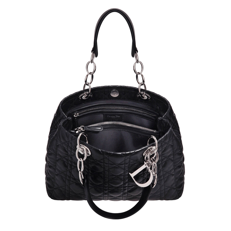 Black leather 'Dior Soft' shopping bag