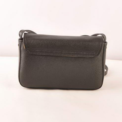Fendi Chameleon Classic Saffiiano Leather Small Shoulder Bag 2541 Black