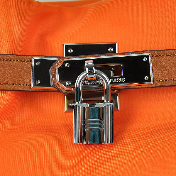 Hermes 2012 Waterproof Fabric Shoulder Bag Orange