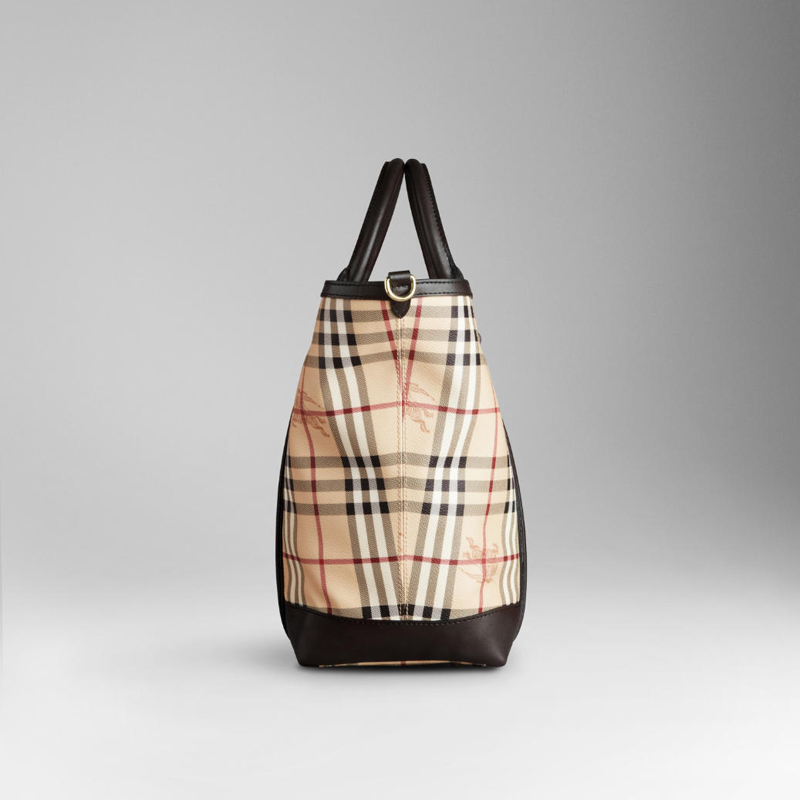 LARGE HAYMARKET CHECK SHOPPER