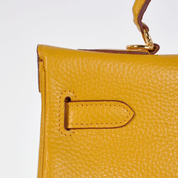 Hermes Kelly 32CM clemence leather in Yellow with Gold hardware