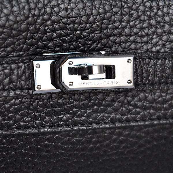 Hermes Kelly Wallet clemence leather in Black