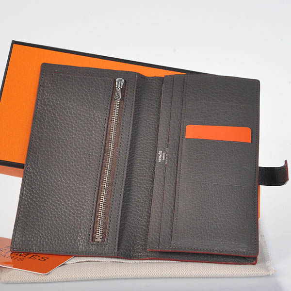 Hermes 2 flod original leather wallet in Graphite