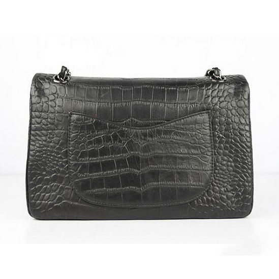 Chanel Fall Winter 2012 Croc Veins Leather Flap Bag A01112 Black