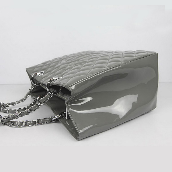 Chanel Handbags Gray Patent Leather with Silver Hardware 50995