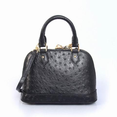 2013 Louis Vuitton Ostrich Leather Alma BB M91606 black