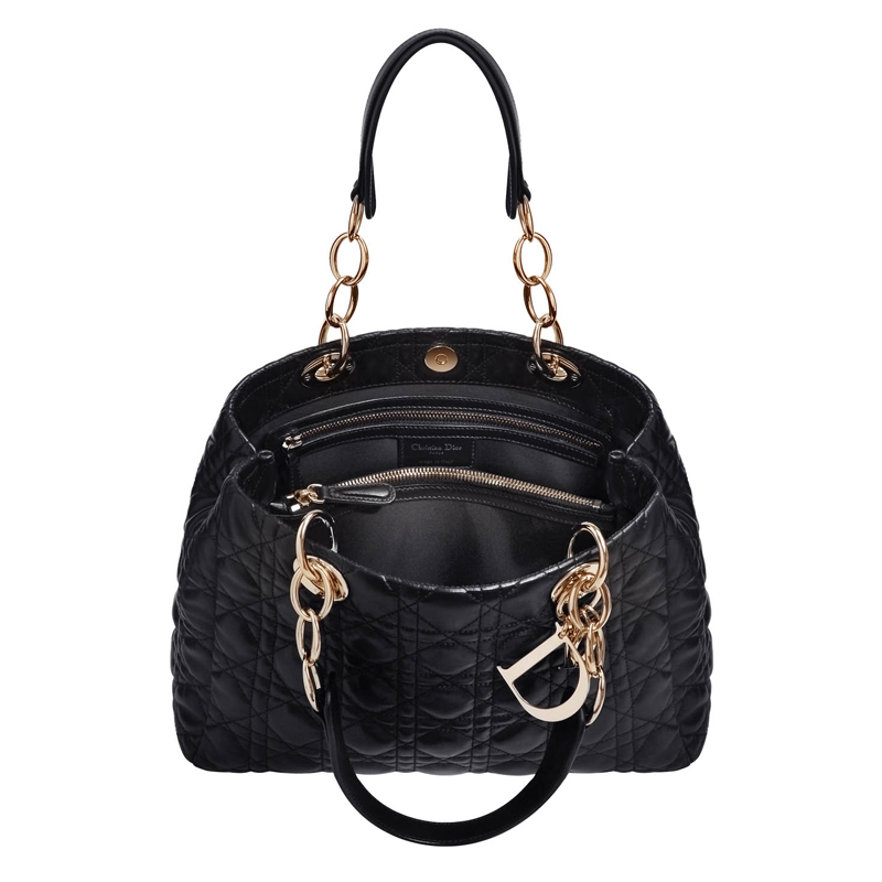 Black leather 'Dior Soft' shopping bag