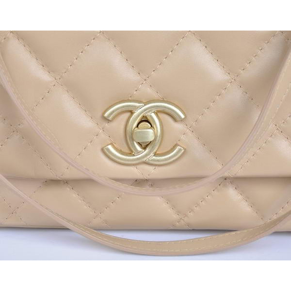 Chanel Lambskin Leather Flap Bag 50362 Apricot