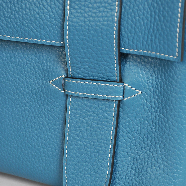 Hermes Alfred Bag clemence leather in Medium Blue