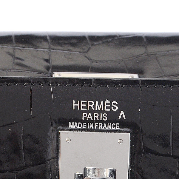 Hermes kelly 32CM Crocodile leather in Light Black with Silver hardware