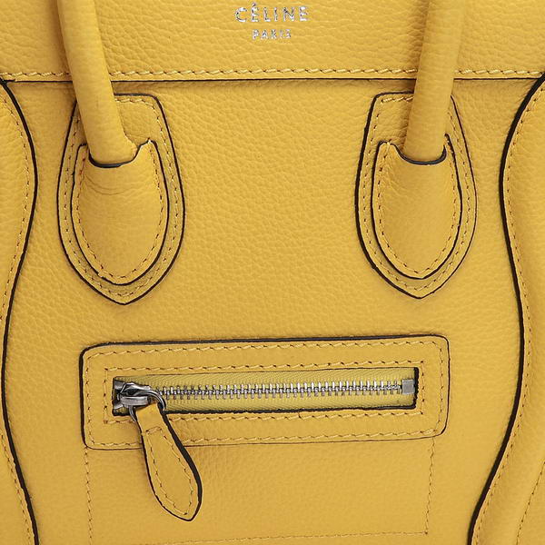 Hot Sell  Celine Luggage Nano Boston Bag Fluorescence Original Leather Yellow