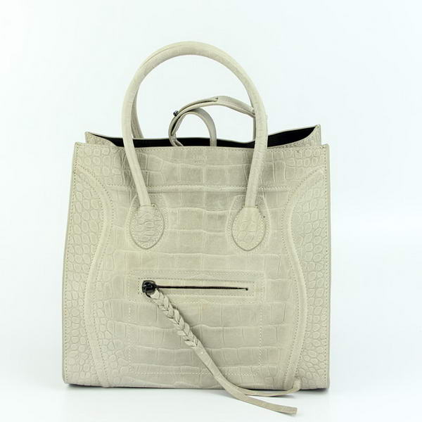 Celine Luggage Phantom Square Bags Crocodile Leather 80078 Grey