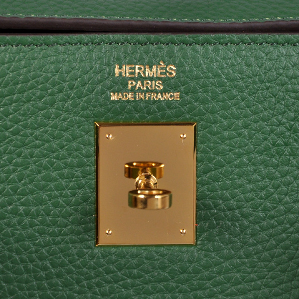 Hermes Kelly 32CM clemence leather in Dark Green with Gold hardware