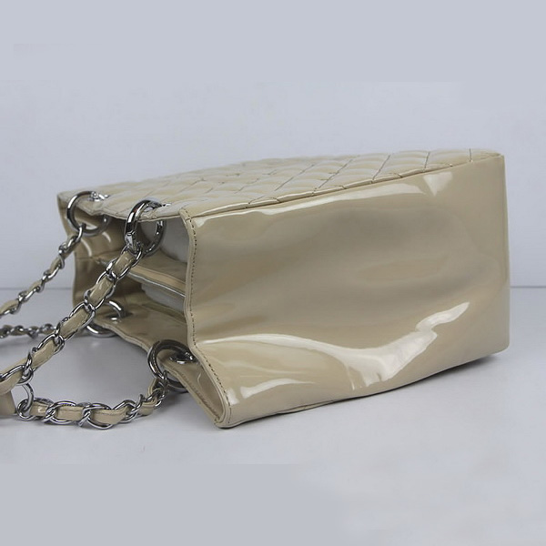 Chanel Handbags Apricot Patent Leather with Silver Hardware 50995