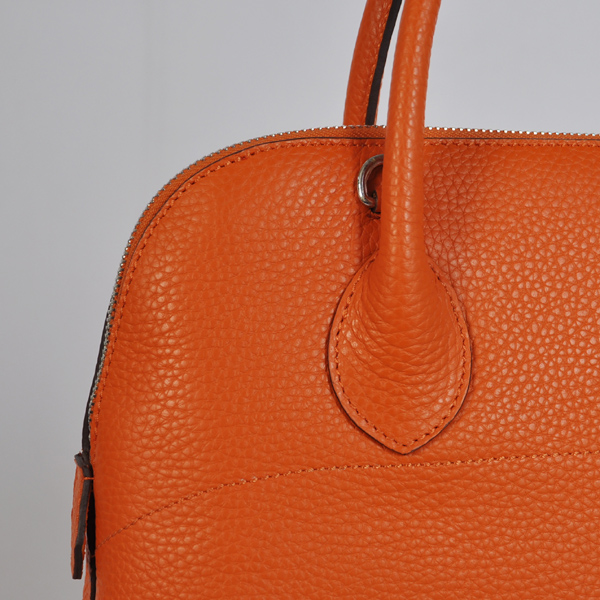 Hermes Bolide Bag 37cm clemence leather in Orange with Silver hardware