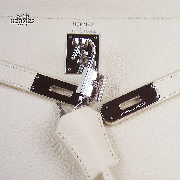 Hermes Kelly 35cm Togo Leather Bag Beige 6308 Silver Hardware