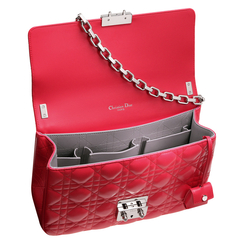 Crimson red leather 'Miss Dior' bag