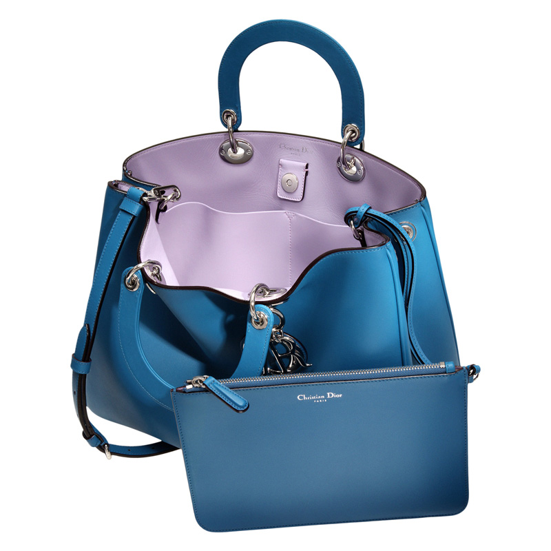 Smooth mykonos blue leather 'Diorissimo' bag