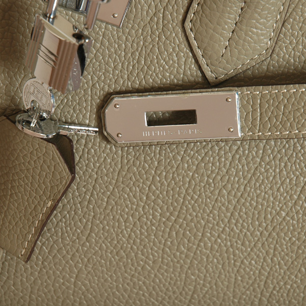 Hermes Birkin togo leather 30CM togo in Khaki with Silver hardware