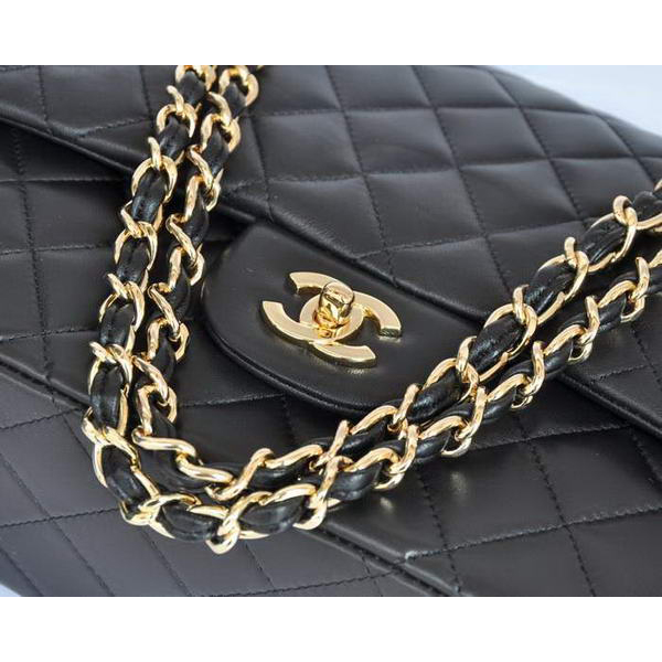 Chanel Original Leather Jumbo Flap Bag A47600 Black Gold