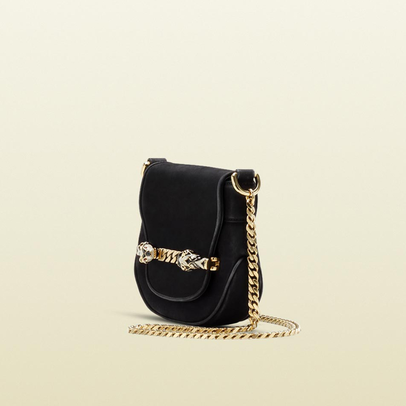 Gucci tigrette shoulder bag with tiger head and chain detail