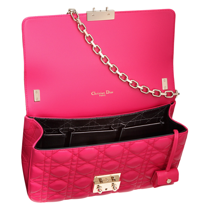 Fuchsia leather 'Miss Dior' bag