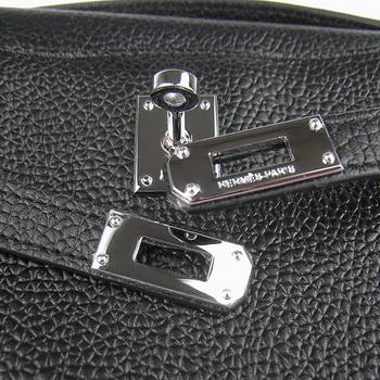 Hermes Kelly 22CM Cattle Neck Stripe Black