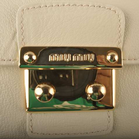 Miu Miu Mini Shoulder Bags White Cow Leather 7429