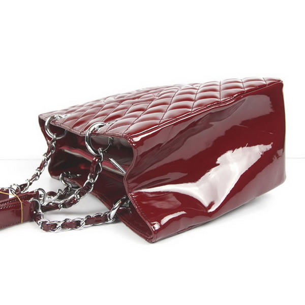 Chanel Handbags Maroon Patent Leather with Silver Hardware 50995