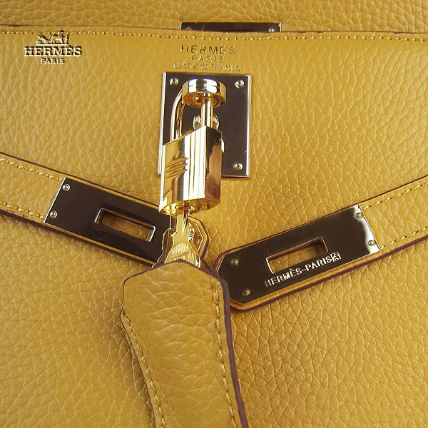 Hermes Kelly 35cm Togo Leather Bag Yellow 6308 Gold Hardware