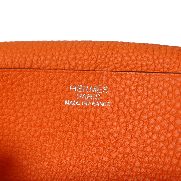 Hermes 2 flod original leather wallet in Orange