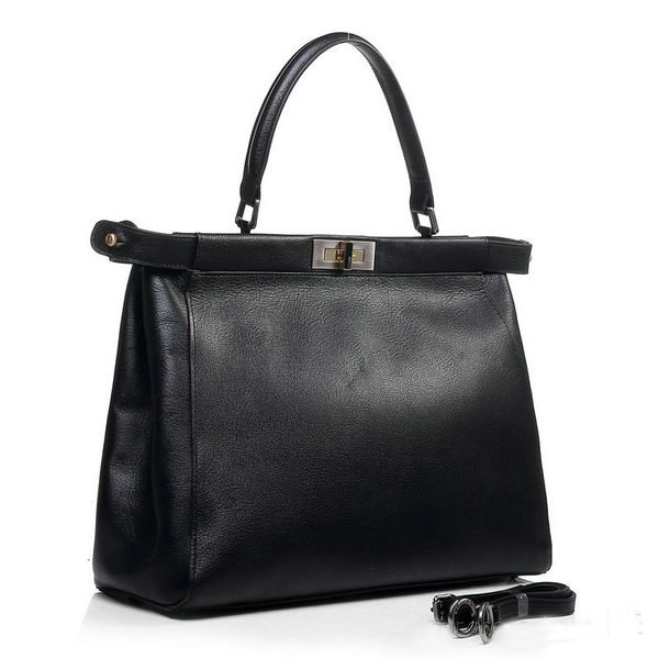Fendi Peekaboo Bag Black Calfskin Leather F2292
