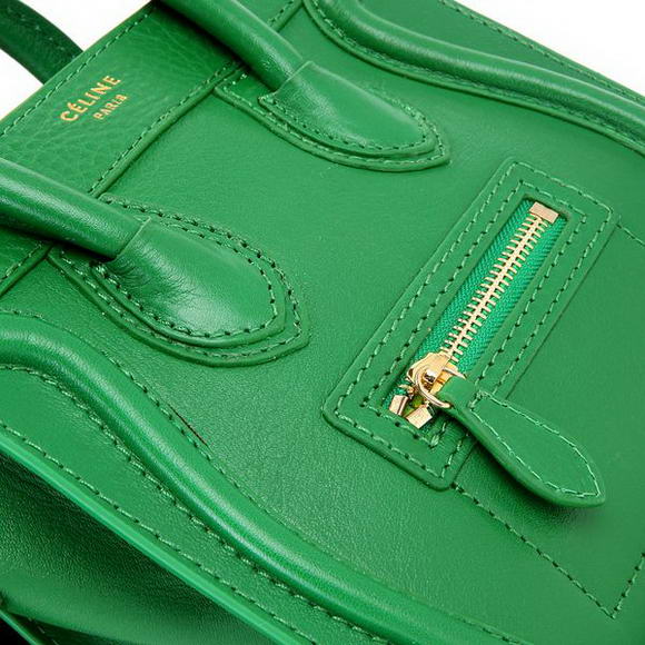 Celine Luggage Mini 165213MBA in Original Leather Green