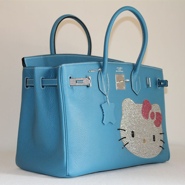 Hermes Birkin Hello Kitty 35CM Togo Leather Bag Blue HK0001