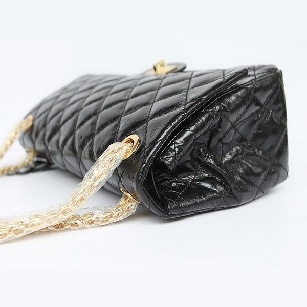 Chanel Flap Bag Quilted Black Gold Chain A35845