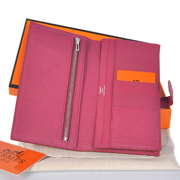 Hermes 2 flod original leather wallet in Plum