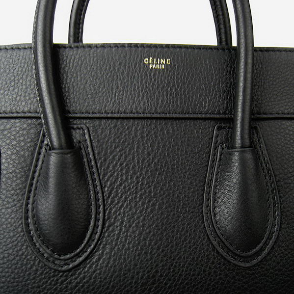 Celine Luggage Boston Tote Bags All Calfskin Leather C0189 Black