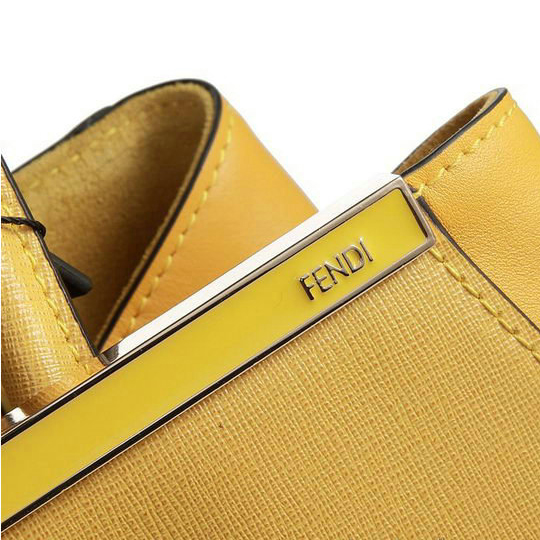 Fendi 2Jours Original Leather Tote Bag F2552M Yellow