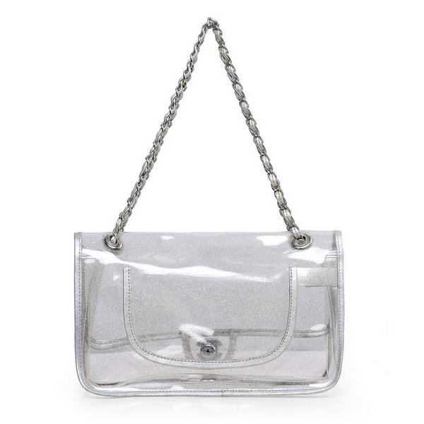 Chanel Pellucidly PVC Flap Bags A1117 Silver