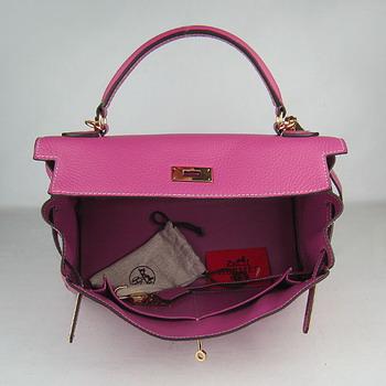 Hermes Kelly Handbags 32CM light Purple(gold)