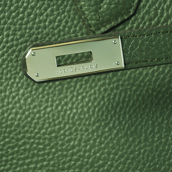 Hermes Birkin 35CM clemence leather in Army Green with Silver hardware