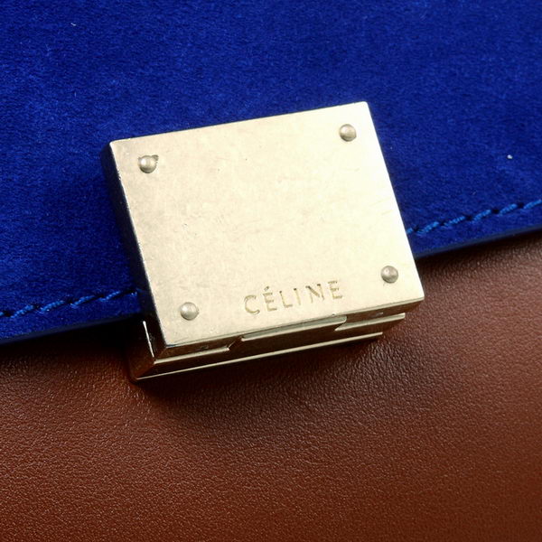 Celine Trapeze Bags Original Calf&Suede Leather Brown&Blue&White