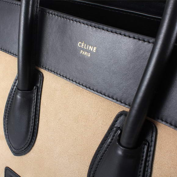 Celine Luggage Bags Jumbo in Suede Black Apricot