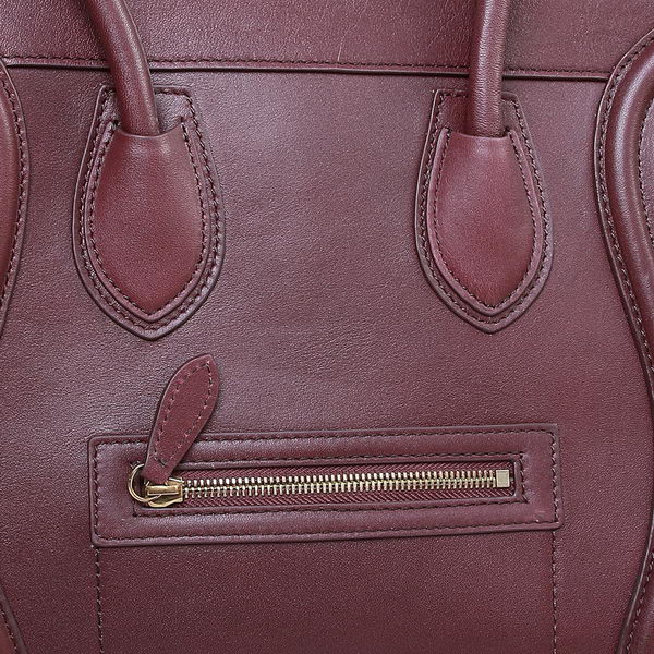 Celine Luggage Mini Boston Bags All Leather Wine