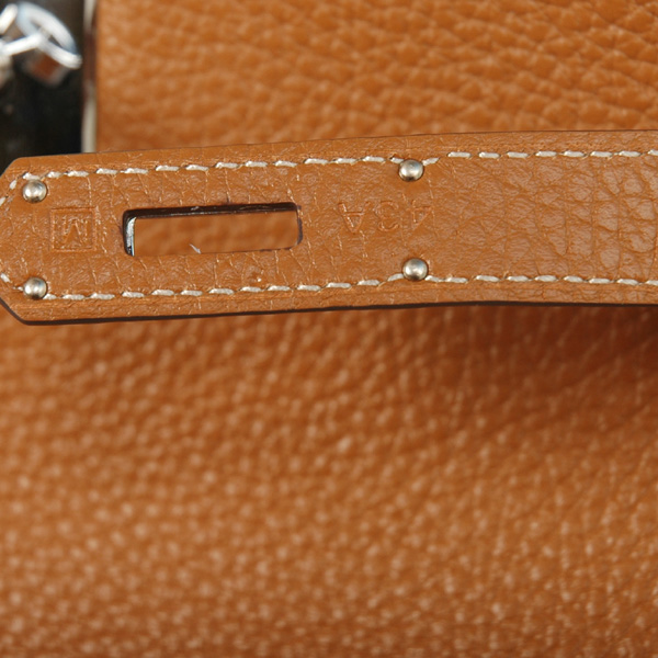 Hermes Kelly 32CM clemence leather in Camel with Silver hardware