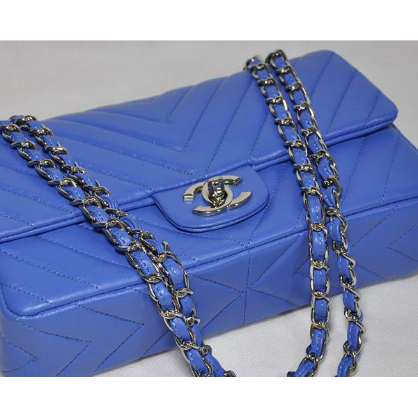 Chanel A36068 Lambskin Leather Shoulder Bag Blue