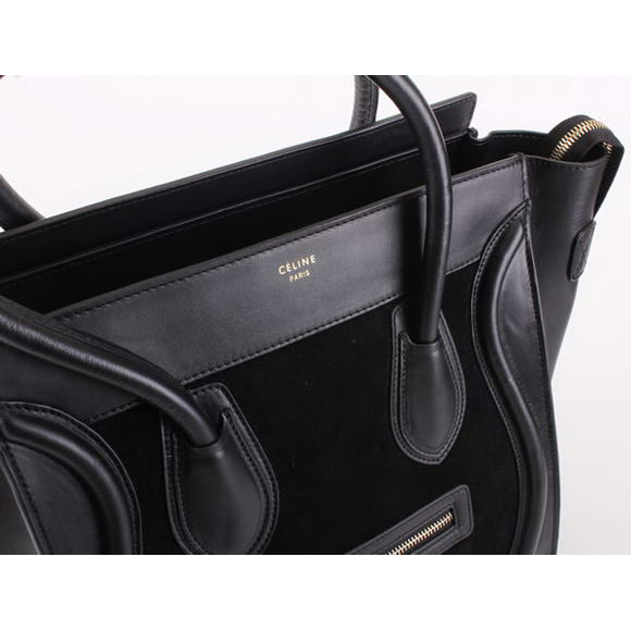 Celine Luggage Bags Medium in Suede Black