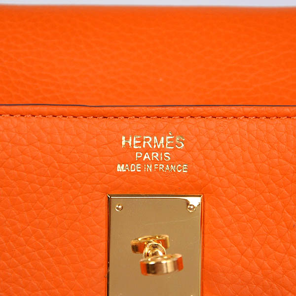 Hermes kelly 35CM clemence leather in Orange with Gold hardware