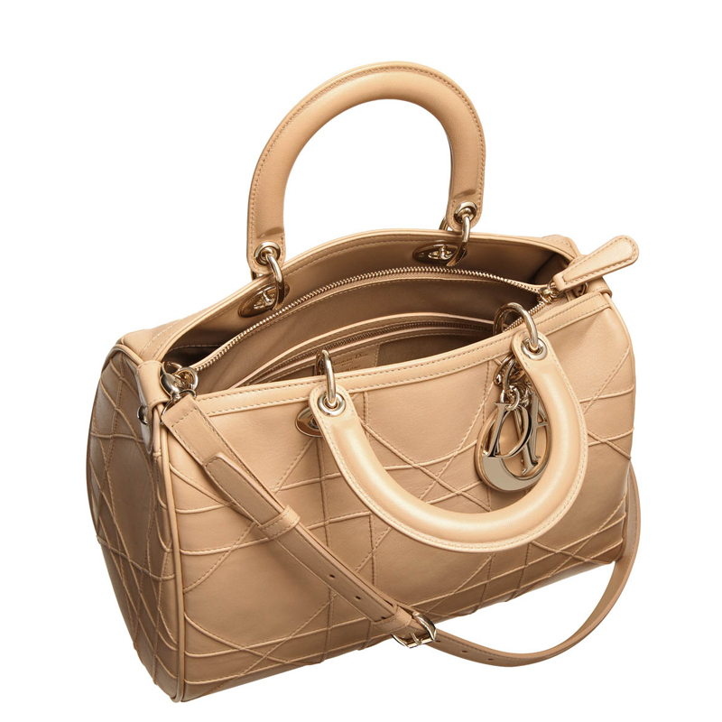 Dior beige leather 'Dior Granville' polochon bag